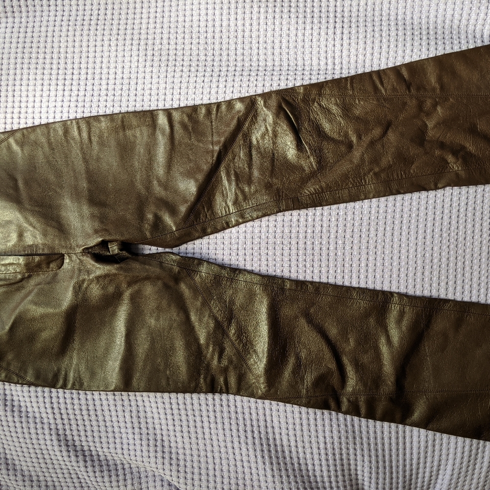 Faux leather brown pants
